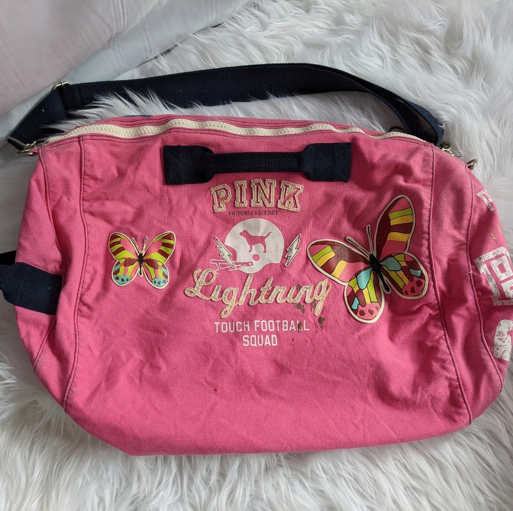 Vintage VS Pink Butterfly Duffle Bag